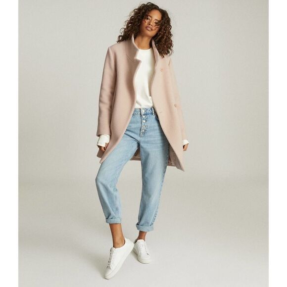 REISS Sicily Wool Blend Mid Length Coat US10 - Picture 2 of 12